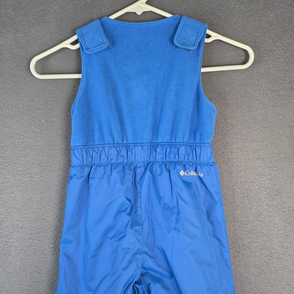 Columbia Snow Pants Kids 4T Blue Fleece Bib Insulated Overalls Full Zip Crotch
